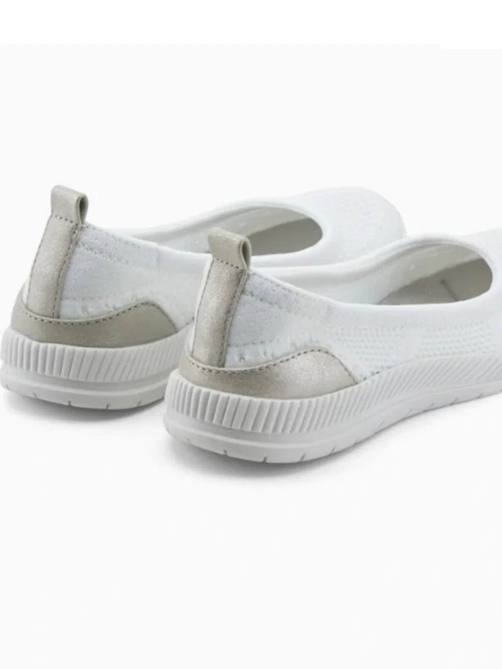 Easy Spirit Glitz Walking Shoe White Knit Size 9